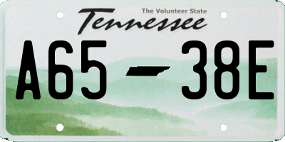TN license plate A6538E
