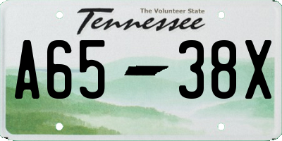 TN license plate A6538X