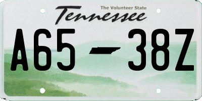 TN license plate A6538Z