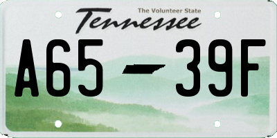 TN license plate A6539F