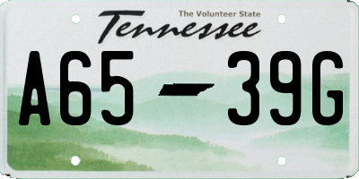 TN license plate A6539G