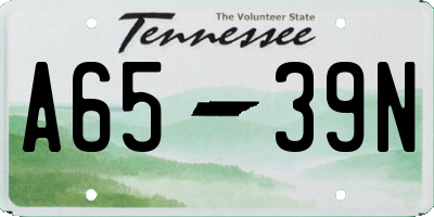 TN license plate A6539N