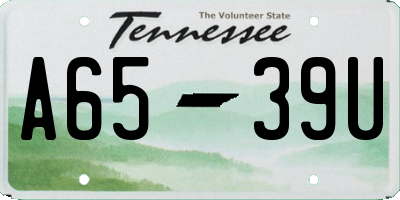 TN license plate A6539U