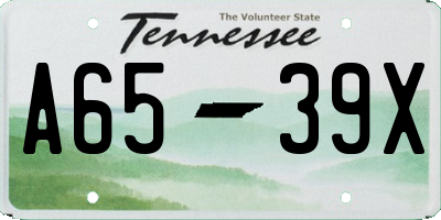 TN license plate A6539X
