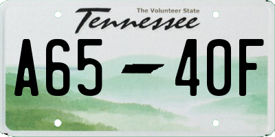 TN license plate A6540F