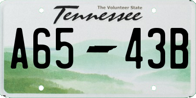 TN license plate A6543B