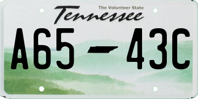 TN license plate A6543C