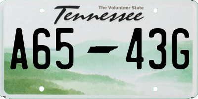 TN license plate A6543G