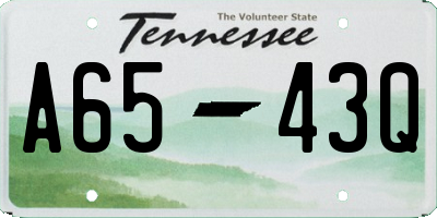 TN license plate A6543Q