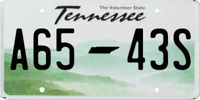 TN license plate A6543S