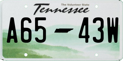 TN license plate A6543W