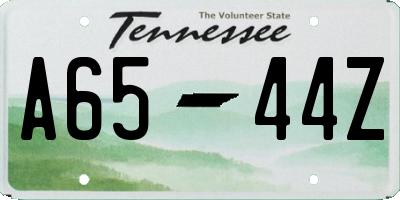 TN license plate A6544Z