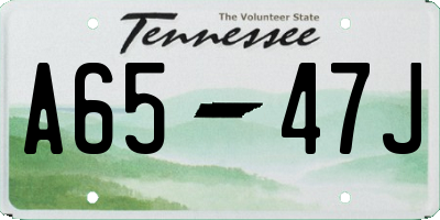 TN license plate A6547J