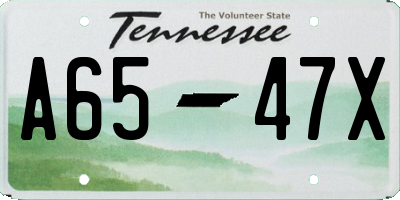 TN license plate A6547X