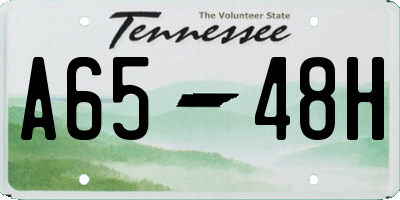 TN license plate A6548H