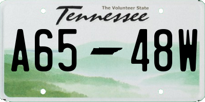 TN license plate A6548W