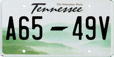 TN license plate A6549V