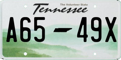 TN license plate A6549X