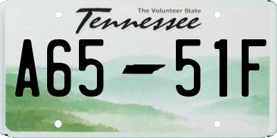 TN license plate A6551F