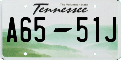 TN license plate A6551J