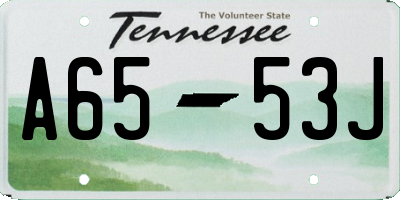 TN license plate A6553J