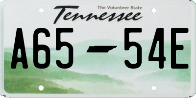 TN license plate A6554E