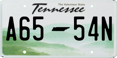 TN license plate A6554N