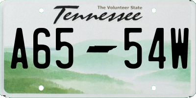 TN license plate A6554W