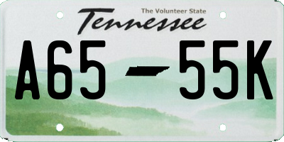 TN license plate A6555K