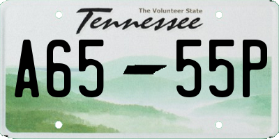 TN license plate A6555P