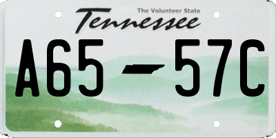 TN license plate A6557C