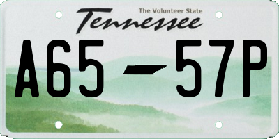 TN license plate A6557P
