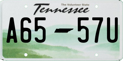 TN license plate A6557U