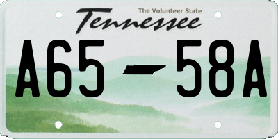TN license plate A6558A
