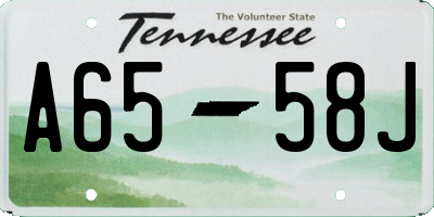 TN license plate A6558J