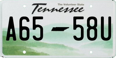 TN license plate A6558U
