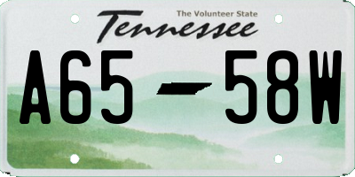 TN license plate A6558W