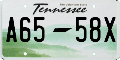TN license plate A6558X