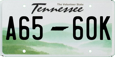TN license plate A6560K