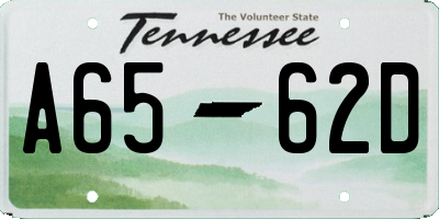 TN license plate A6562D