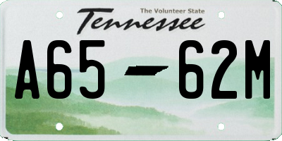 TN license plate A6562M