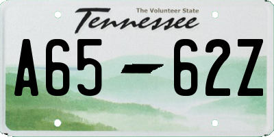 TN license plate A6562Z