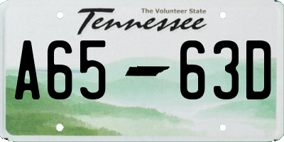 TN license plate A6563D