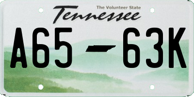 TN license plate A6563K