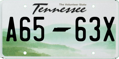 TN license plate A6563X