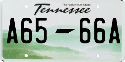 TN license plate A6566A