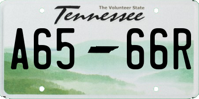 TN license plate A6566R