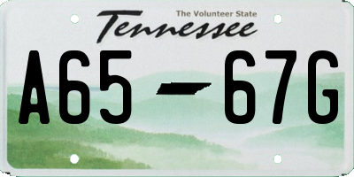 TN license plate A6567G