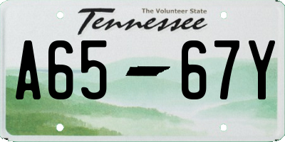 TN license plate A6567Y