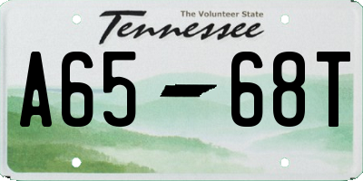 TN license plate A6568T